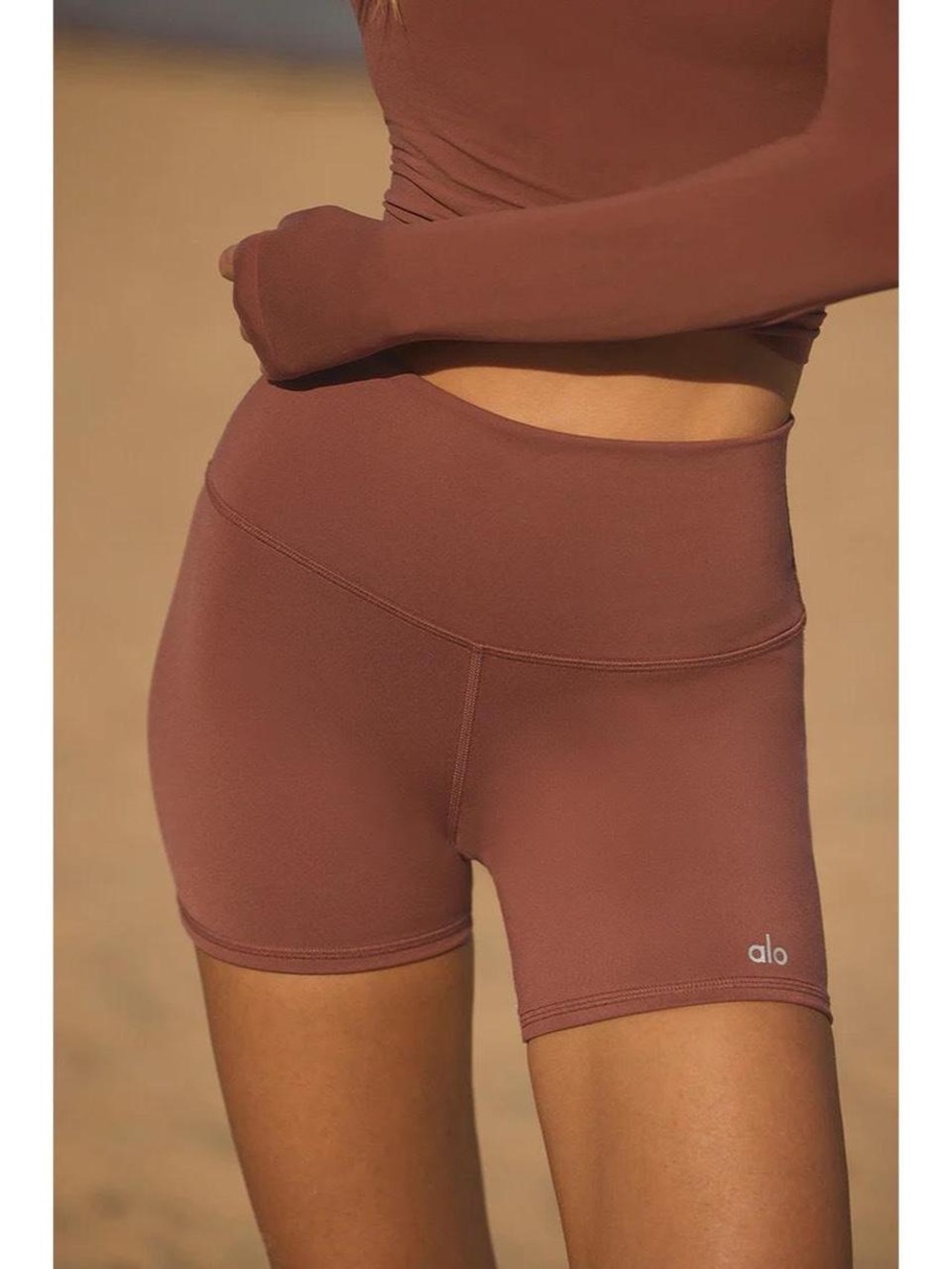 ALO Airbrush High-Waist Biker Shorts XXS